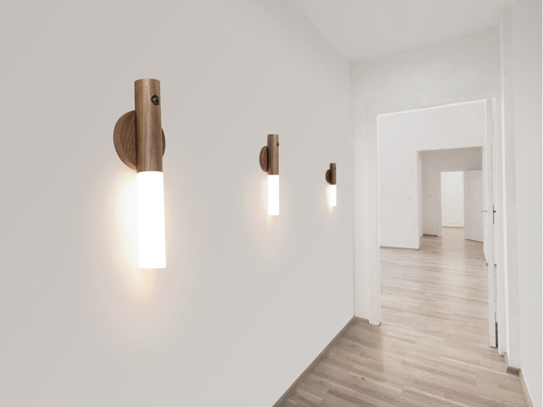 LightBud Wood Grain Wall Sensor Lantern