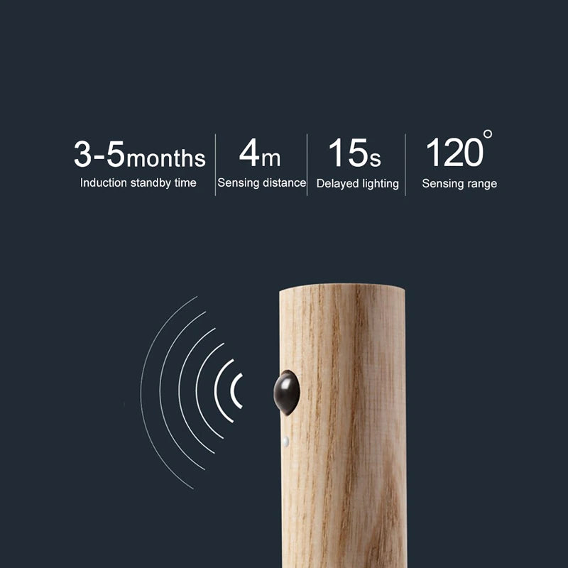 LightBud Wood Grain Wall Sensor Lantern